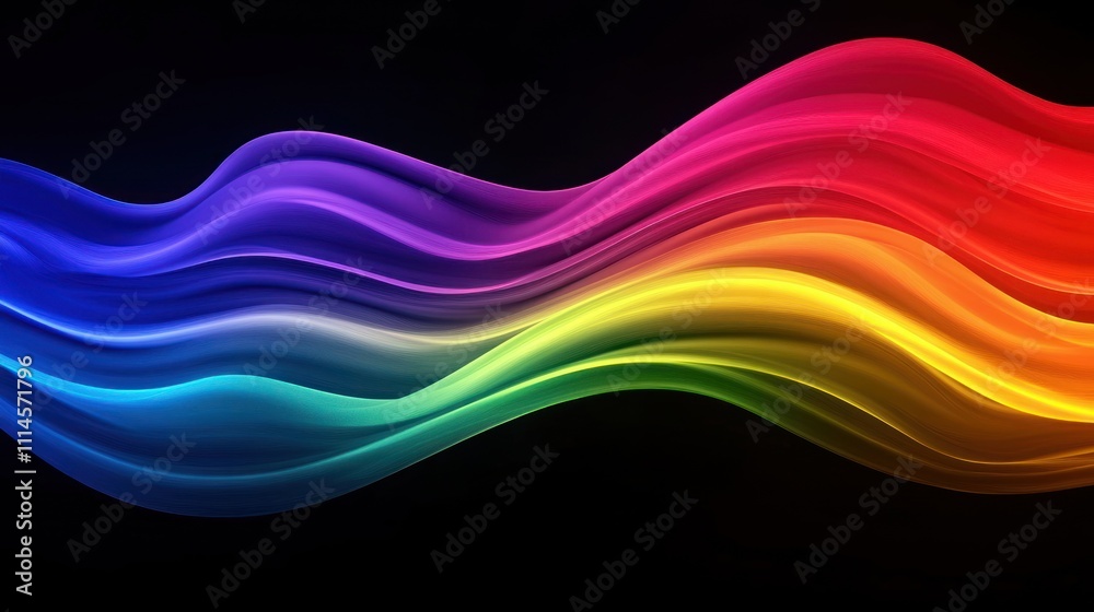 Poster abstract rainbow wave flowing design