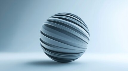 Obraz premium Abstract Gray Sphere With Swirling Stripes Design
