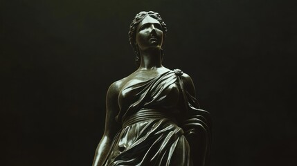 Obraz premium Dark Bronze Statue Of A Classical Woman