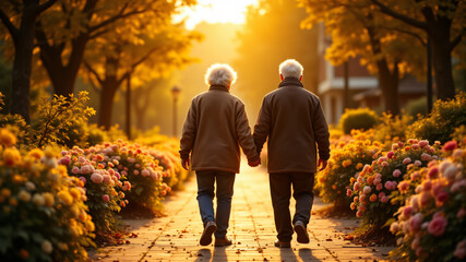 Obraz premium Embracing Love in Golden Years A Heartwarming Journey of Elderly Companionship