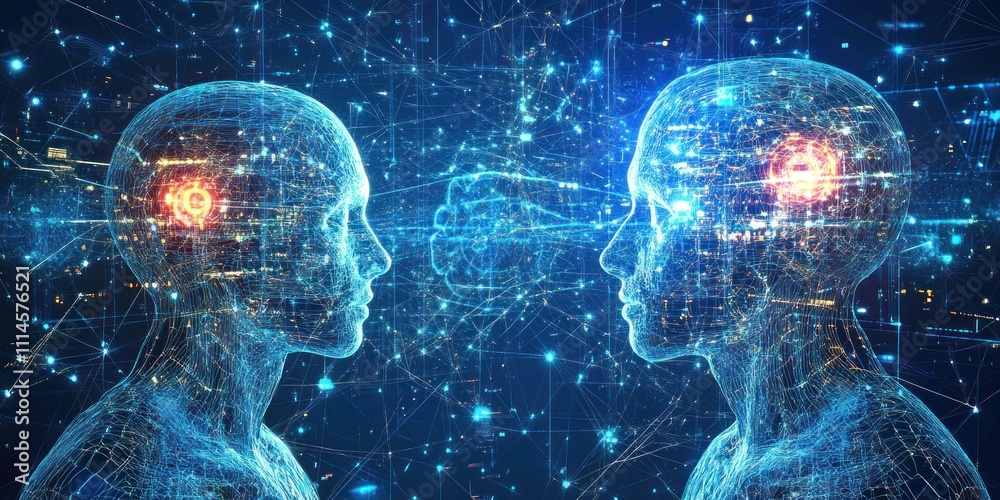 Poster digital minds connected through a network