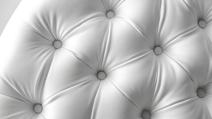 Fototapeta premium Elegant white tufted upholstery showcases luxurious craftsmanship in modern interior design