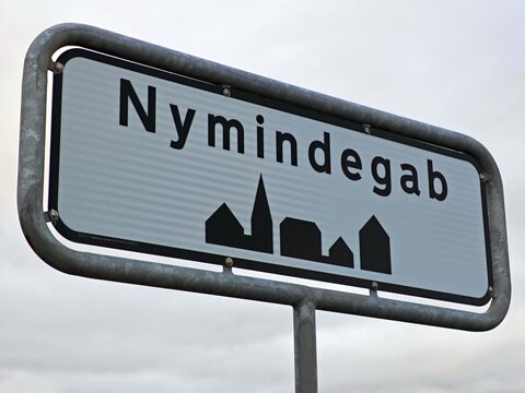 Ortsschild Nymindegab D&auml;nemark
