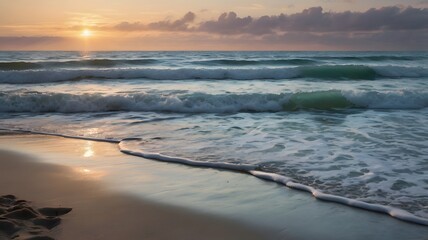 Obraz premium Serene Beach Sunset
