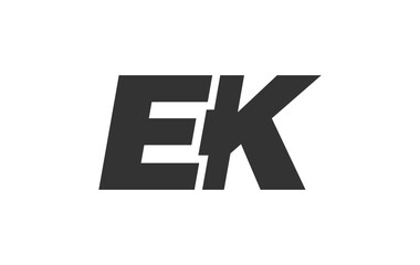 EK Techno Editable Font Logo For Corporate Branding. Bold, Futuristic Design With Unique Typographic Ideas. Minimal Custom Type And Dynamic Letter