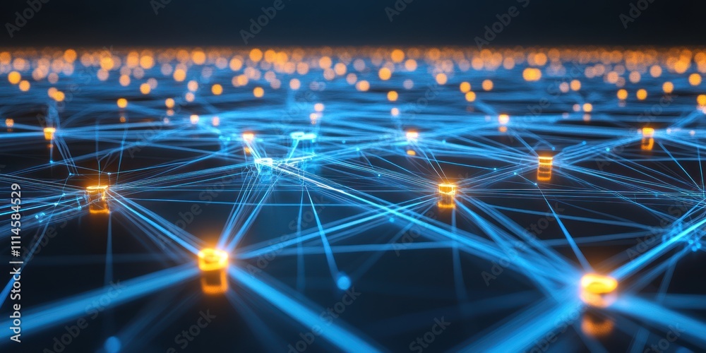 Poster Abstract Network Showing Interconnected Nodes and Data Flow