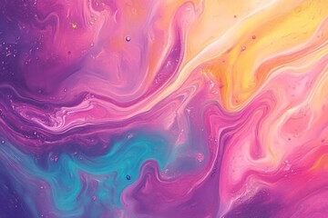 Fototapeta premium Abstract Swirling Paint Colors in Pink Purple and Teal