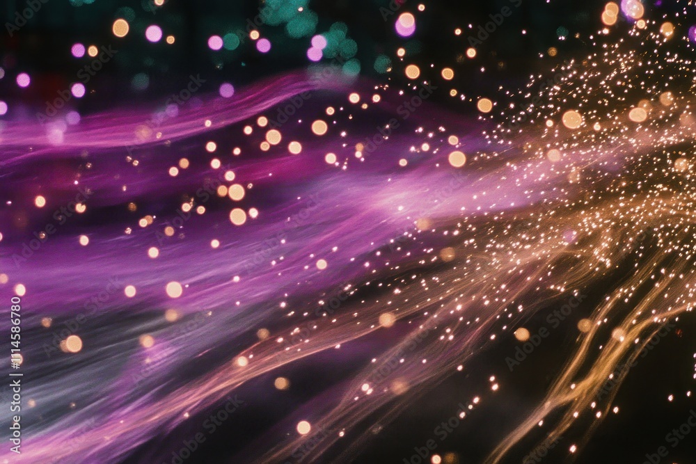 Aufkleber abstract cosmic nebula swirls with sparkling lights