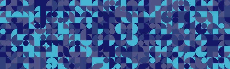 Obraz premium Geometric mosaic pattern with creative shapes and minimal style. Perfect for modern posters, seamless backgrounds, or textile prints.