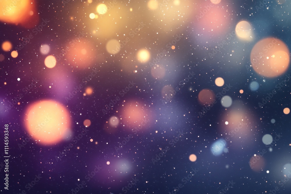 Poster abstract festive background with glowing lights and shimmering dust