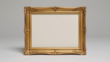 Ornate gold frame with detailed carvings ideal for showcasing classical art or photographs