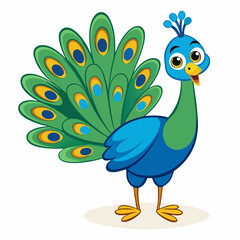 Fototapeta premium cartoon illustration peacock