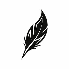 Obraz premium Feather and Leaves Illustration