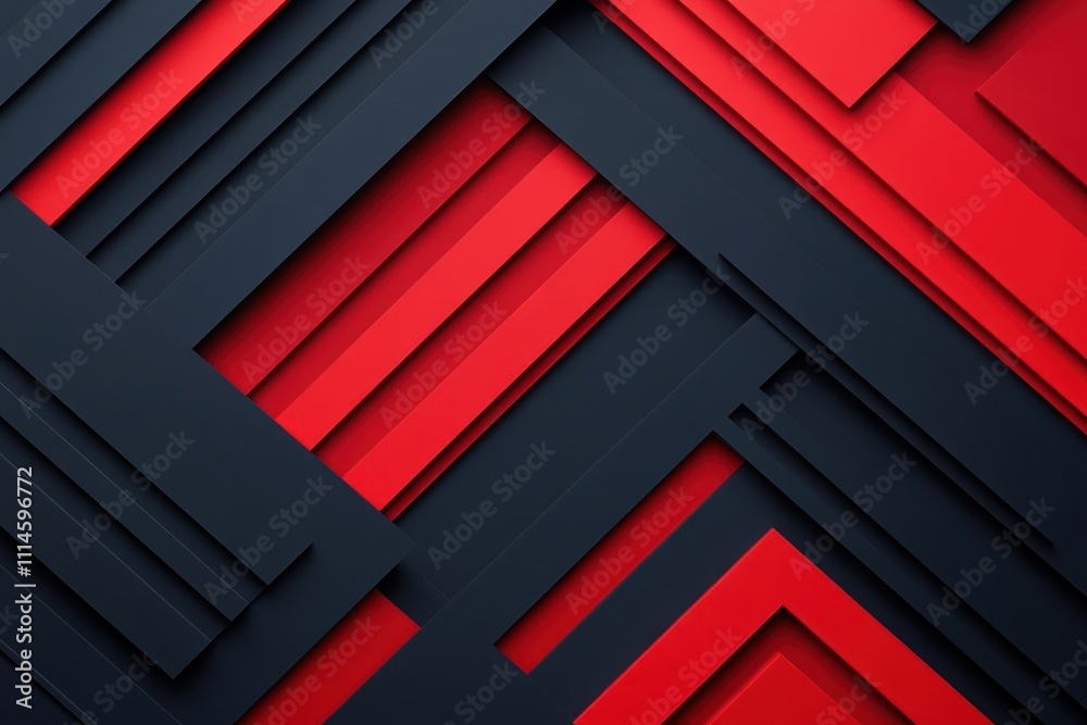 Poster abstract red and dark blue geometric pattern