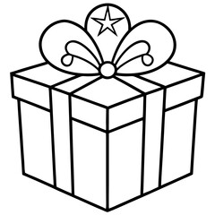 Obraz premium gift box line art vector 