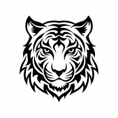 Obraz premium tiger symbol logo tribal tattoo design stencil vector illustration