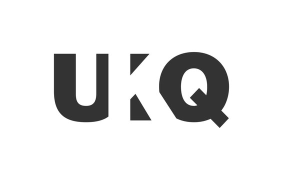 UKQ logo design. Initial letter U K Q bold font style for tech startups, consulting, corporate branding. Creative company name, headlines typography identity, trendy logotype.