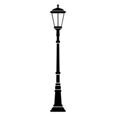 Public Street light icon black and white silhouette Illustration Icon