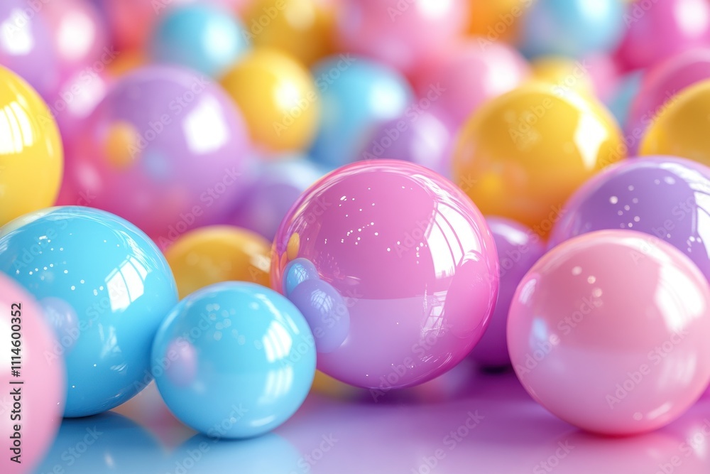 Aufkleber pastel colored spheres arranged in a colorful display