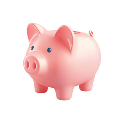 Obraz premium Pink piggy bank for saving money concept. transparent background