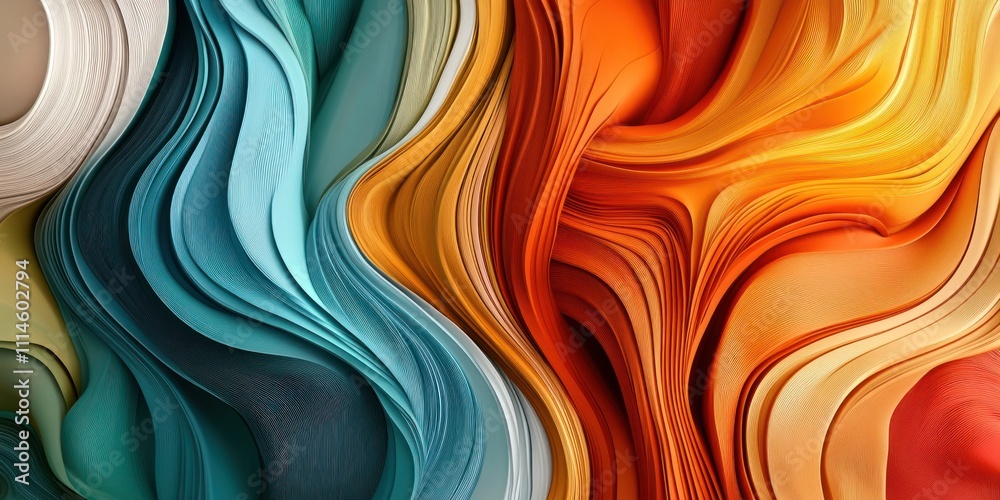 Aufkleber abstract colorful waves of swirling layers