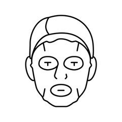 cosmetic mask face line icon vector. cosmetic mask face sign. isolated contour symbol black illustration
