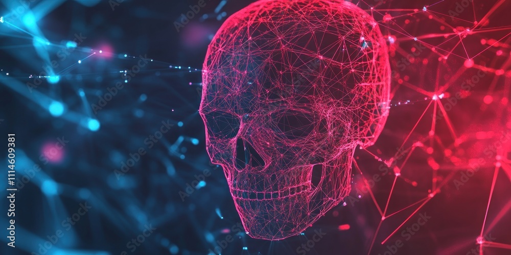 Poster A Digital Skull Network Representing Cyber Security