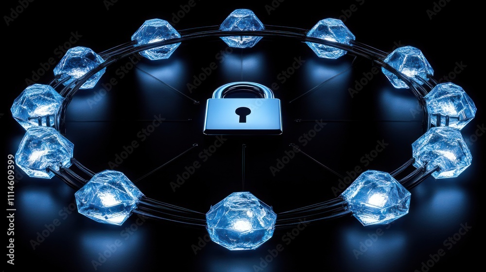 Poster crystalline network protecting central digital lock