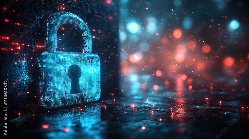 Aufkleber digital padlock representing cybersecurity data protection