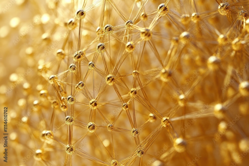 Aufkleber golden network structure abstract art design