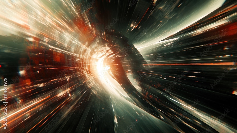 Poster abstract light speed tunnel through space