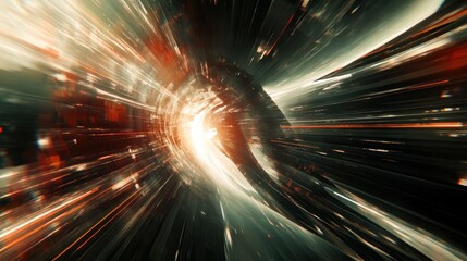 Obraz premium Abstract Light Speed Tunnel Through Space