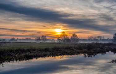 sunrise over the river