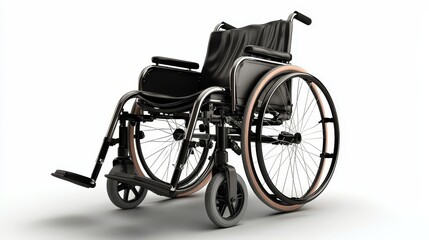Modern Wheelchair on a White Background for Accessibility and Inclusive Design Concepts with Clean Lines and Practical Features
