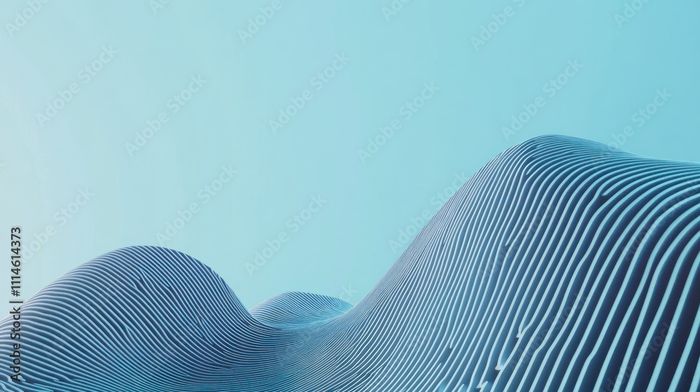 Poster abstract blue wave pattern design