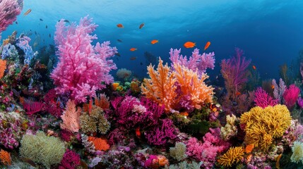 Obraz premium Vibrant Underwater Coral Reef Ecosystem