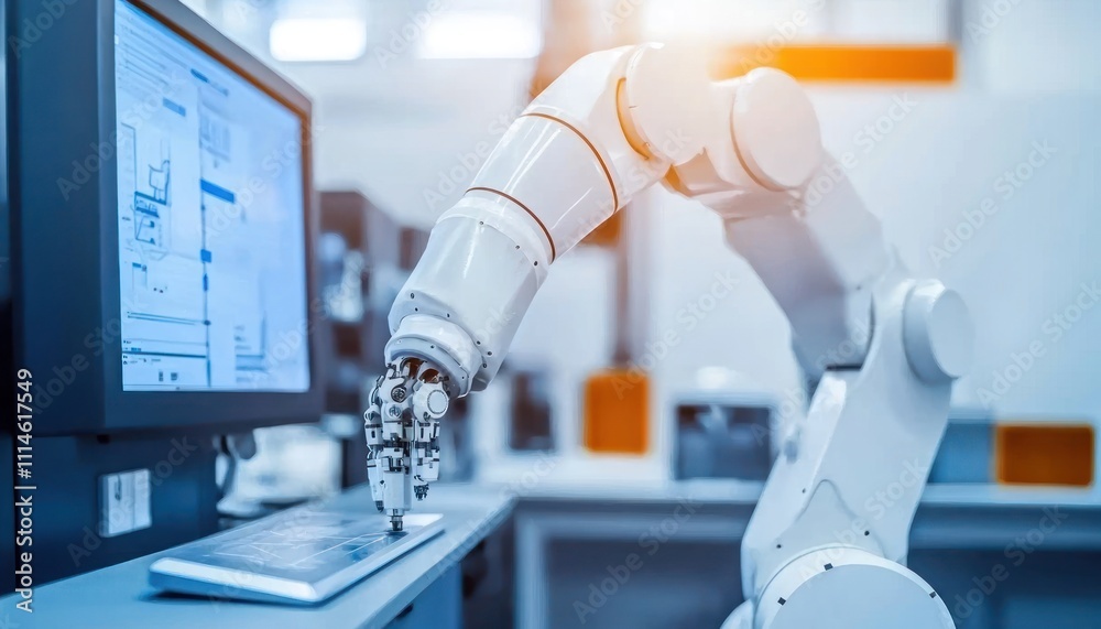 Poster Robotic Arm Interacting with a Surface in a Factory Setting