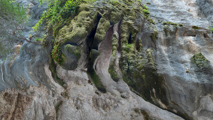 Beautiful rock formations for climbers, stone texture