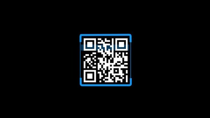 QR code animation. Scan qr code icon with red laser, barcode scanner animation on black background, QR code scanner animated. - Powered by Adobe