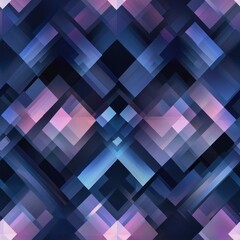 Obraz premium A modern abstract pattern showcasing large diamond shapes in various shades of blue and pink, creating a vibrant and dynamic visual effect
