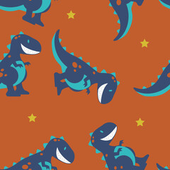 Patron de dinosarurios azul con naranja  © dan