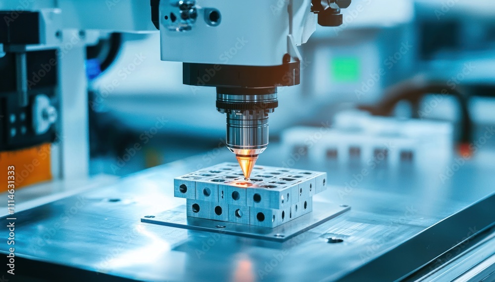 Poster Automated Industrial Machine Processing Metal Object