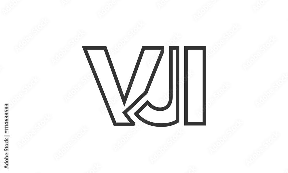 Fototapete vji logo design template with strong and modern bold text. initial based vector logotype featuring s
