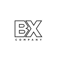 Letter B and X, BX logo design template. Minimal monogram initial based logotype.