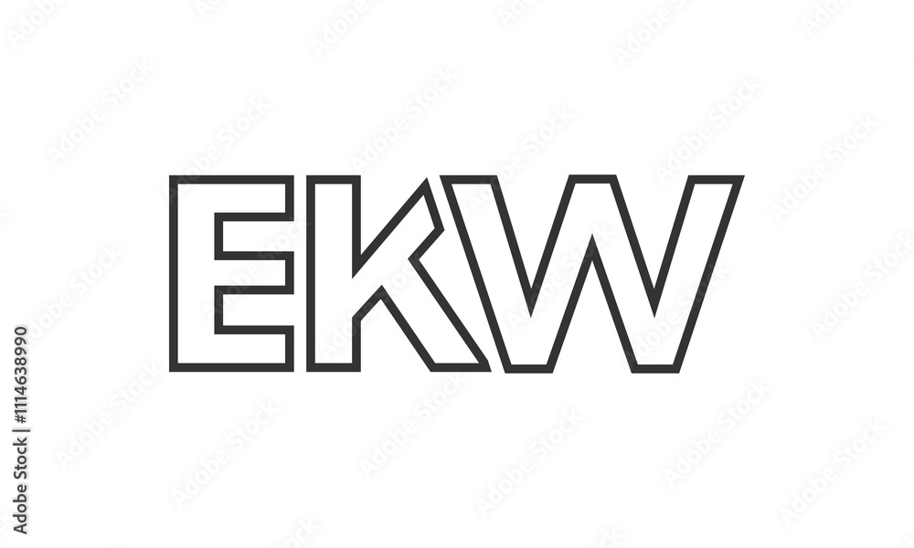 Fototapete ekw logo design template with strong and modern bold text. initial based vector logotype featuring s
