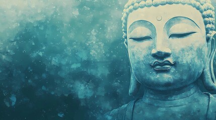 Mystical Buddha Statue Illustration Capturing Serenity and Spiritual Tranquility