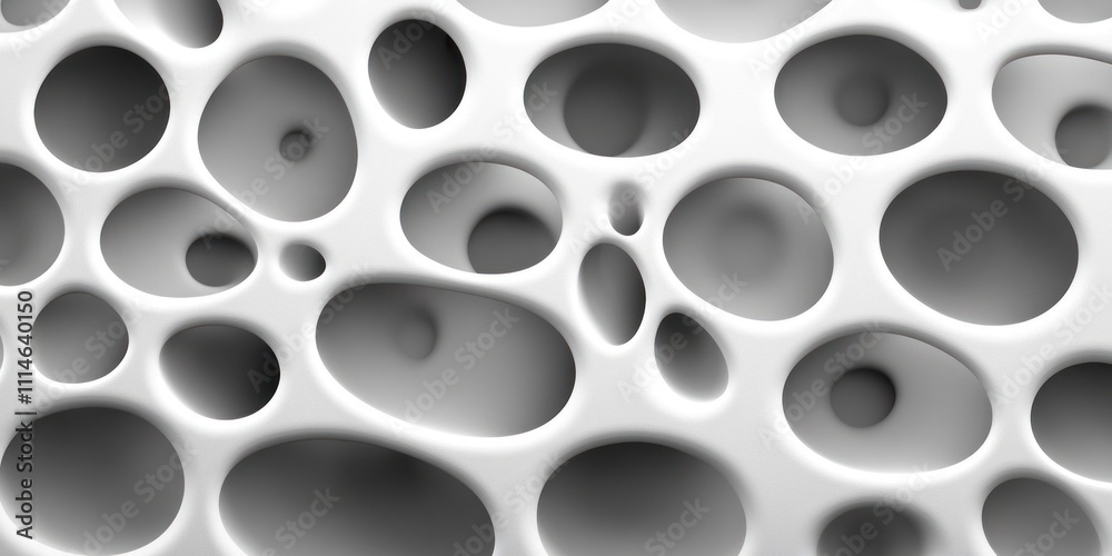 Aufkleber abstract white surface with interconnected circular cavities