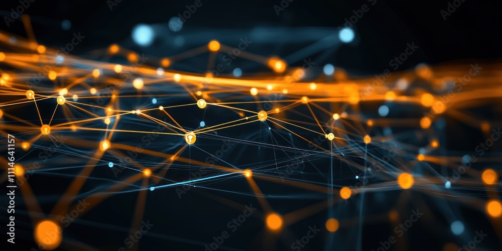 Aufkleber Abstract Network Data Visualization Showing Connections