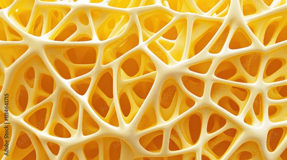 Poster abstract yellow interconnected three dimensional structure
