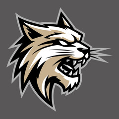 Obraz premium Fierce Wildcat Head Vector Sports Mascot Logo – Bold and Dynamic Team Branding